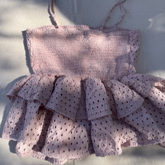 Pink Eyelet Ruffle top - Picture 2 of 2